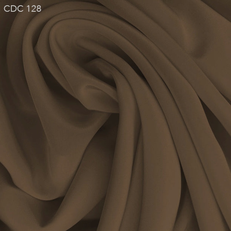 Silk Crepe de Chine – Chocolate Powder Fabric by the Yard
