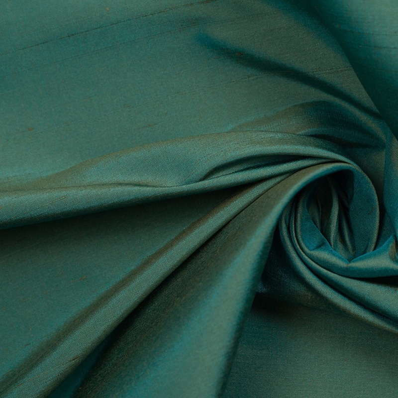 Silk Shantung – Iridescent Olive and Turquoise – Shantung Collection