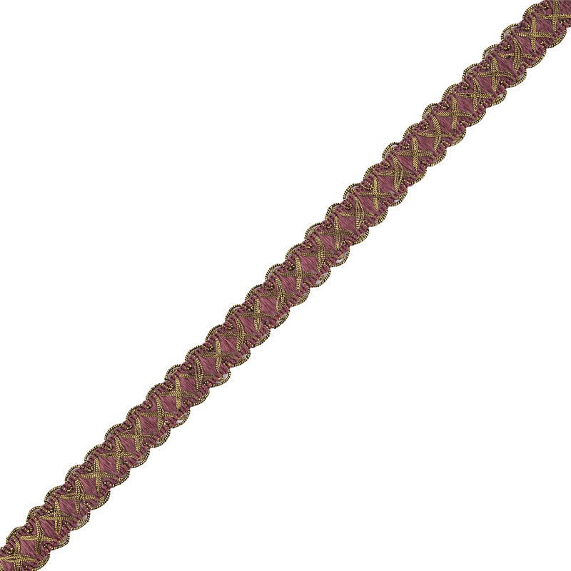 Wine/Gold Metallic Braid
