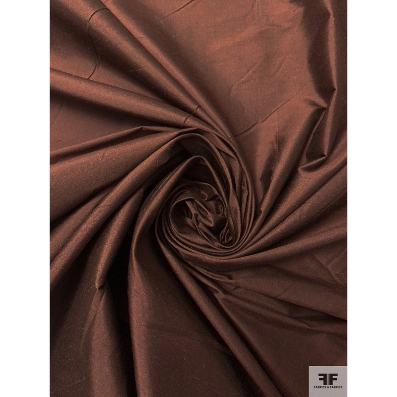 Solid Silk Shantung-Taffeta – Chocolate Brown Fabric by the Yard