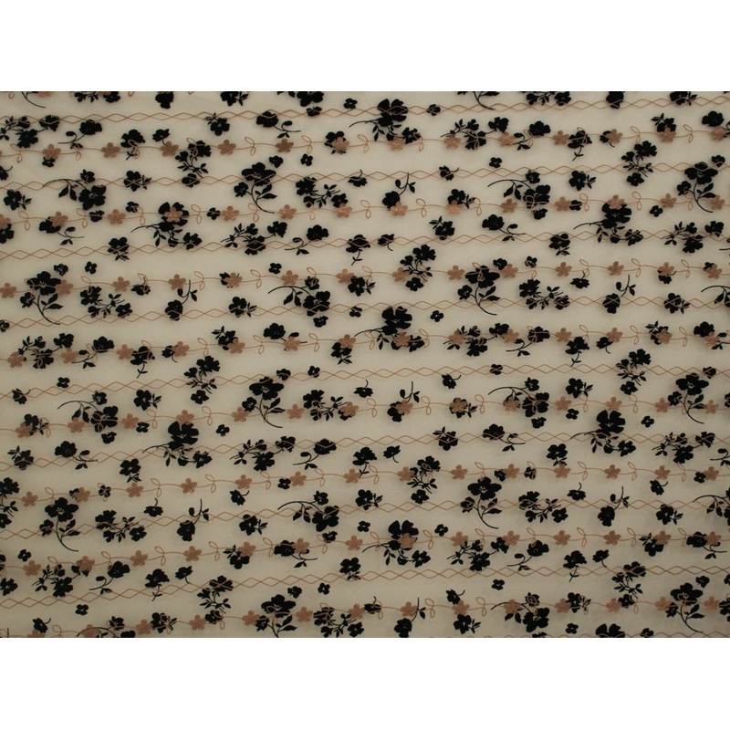 150cm Embroidered Flocking Tulle BF477-4 BF477-4