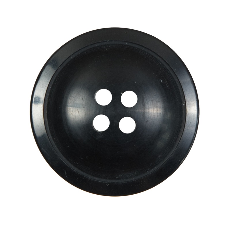 Black Plastic 4-Hole Button – 44L/28mm