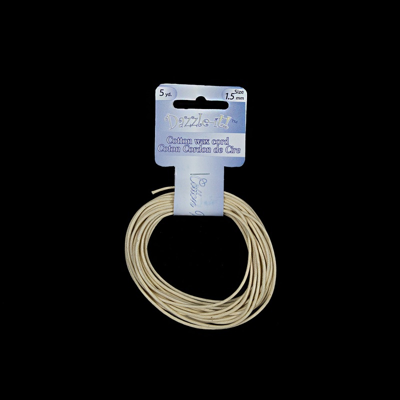 Dazzle-It Ivory Cotton Wax Cord – 1.5mm