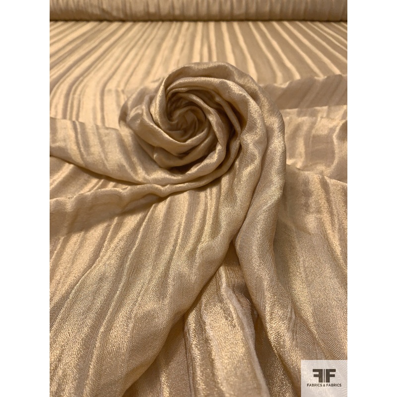 Italian 2-Ply Crinkled Luxe Novelty Lam – Antique Gold Fabric by the Yard