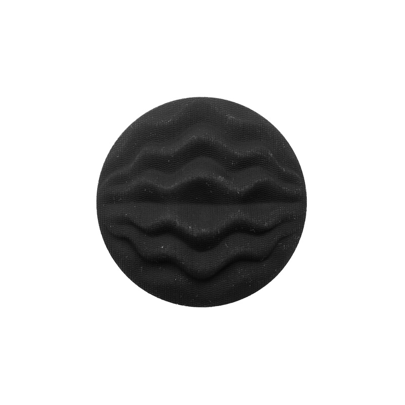 Italian Black Wavy-Textured Plastic Shank Back Button – 36L/23mm