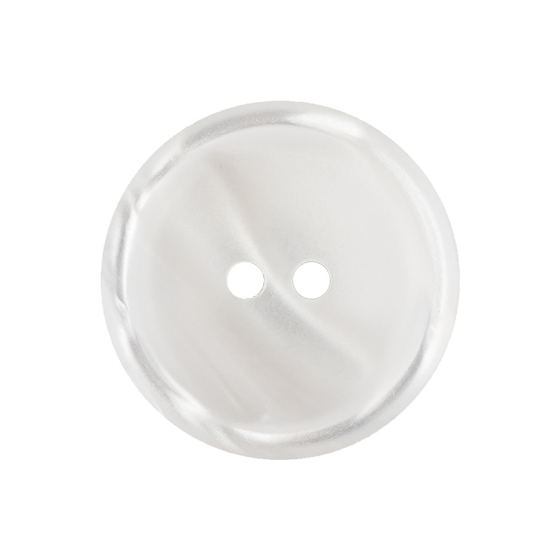 Italian White and Translucent Swirl 2-Hole Shallow Plate Coat Button – 40L/25.5mm