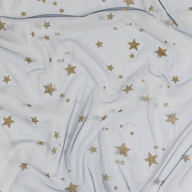 Starry Glitter Tulle – Bright Navy