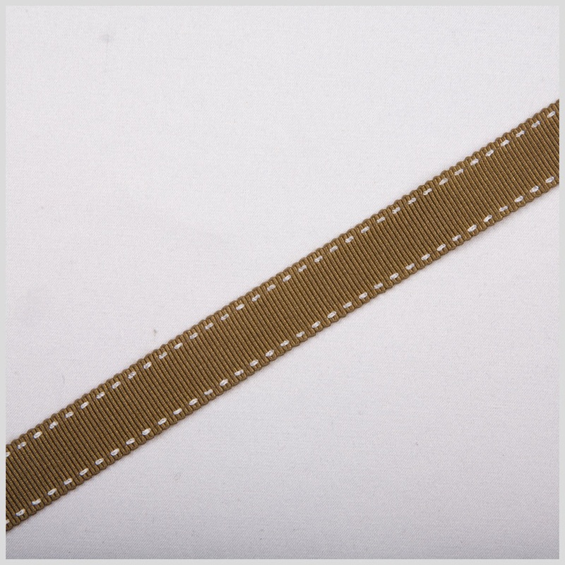 5/8″ Dark Gold Stitched Grosgrain Ribbon