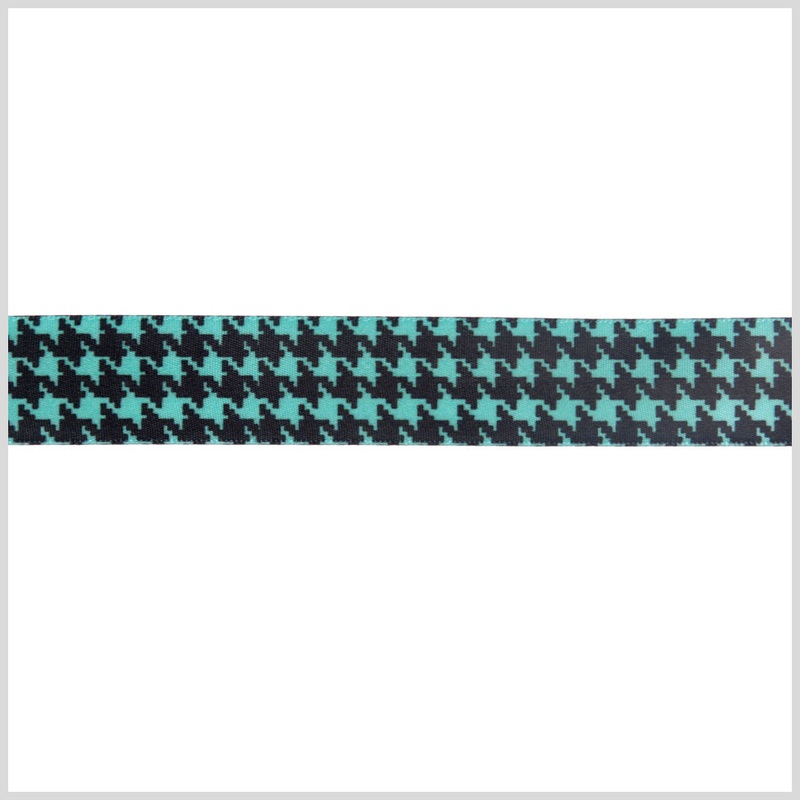 7/8″ Exotic Aqua Printed Satin Ribbon