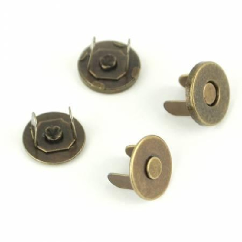 Magnetic Snaps – 1/2″ – 2 pk  Antique Brass – Sallie Tomato