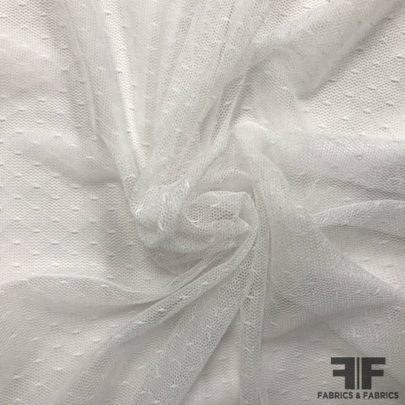 Point D’esprit Netting – White Fabric by the Yard