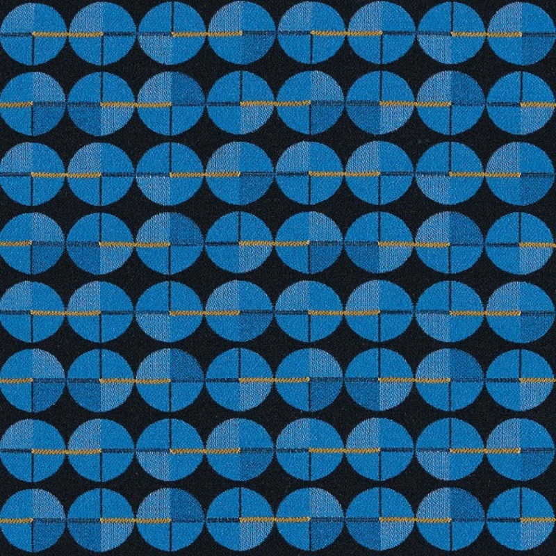 Remnant of Arc-Com Tick Tock Cobalt Blue Upholstery Fabric Order Product 1