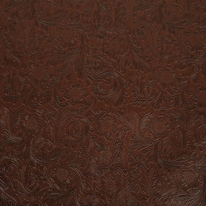 Vintage-Look Floral Embossed Vinyl – Brown – Wynonna Collection
