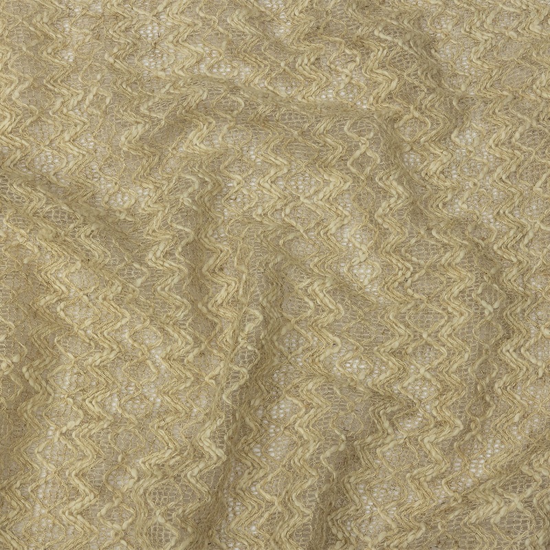 Famous Designer Natural Zig Zags and Diamonds Linen and Cotton Novelty Woven