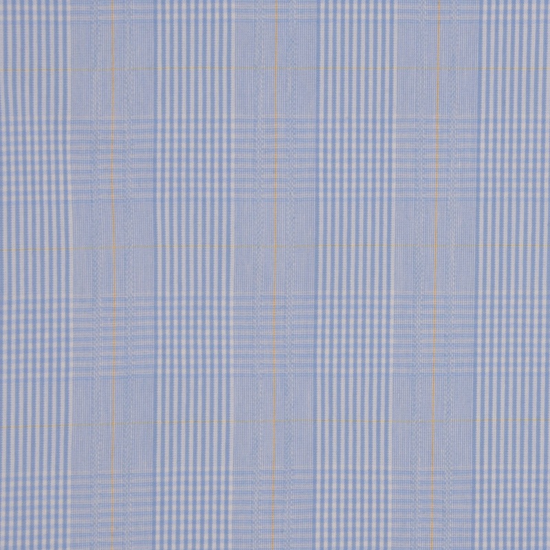 Italian Light Blue Plaid Botton-Weight Cotton