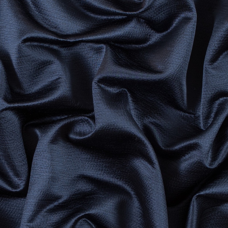 Luminous Textural Polyester Woven – Indigo – British Imported