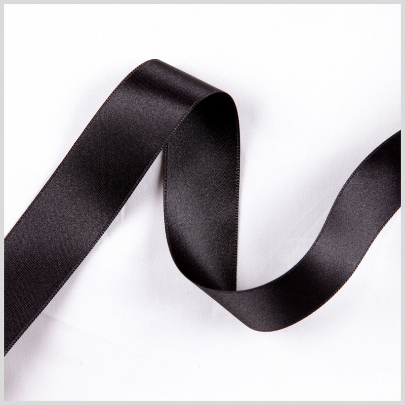 2.5″ Black Double Face French Satin Ribbon