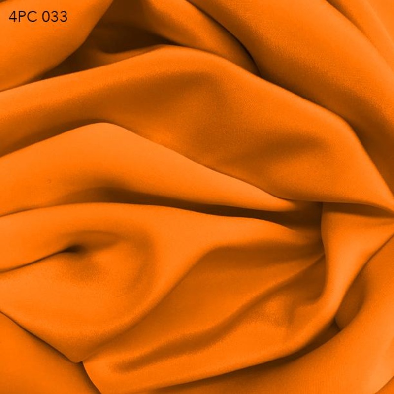 4 Ply Silk Crepe – Citrus Orange Fabric by the Yard