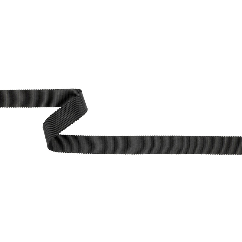 Black Recycled Polyester Petersham Grosgrain Ribbon – 15mm