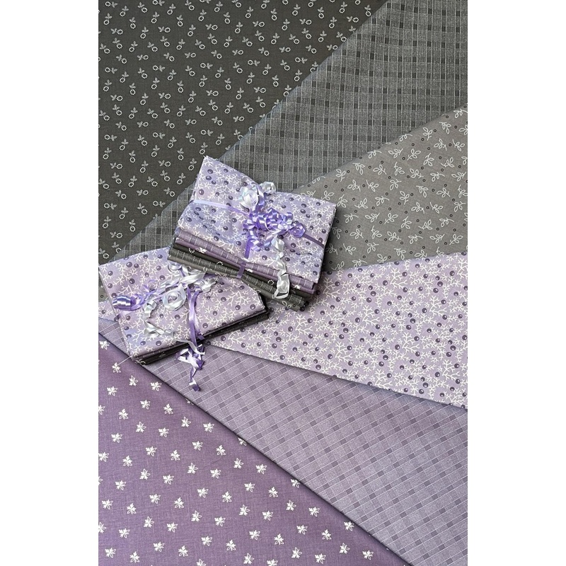 Gentler Times – FQ Bundle – Plum/Pebble – 6 Pieces – 19.5″ x 21″ Each