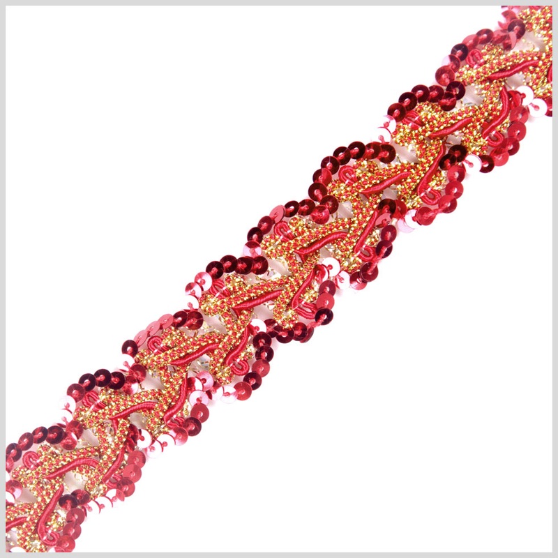 Gold/Red Fancy Sequin Trim
