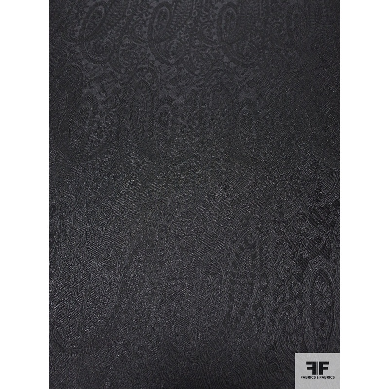 Paisley Pattern Brocade – Black Fabric by the Yard