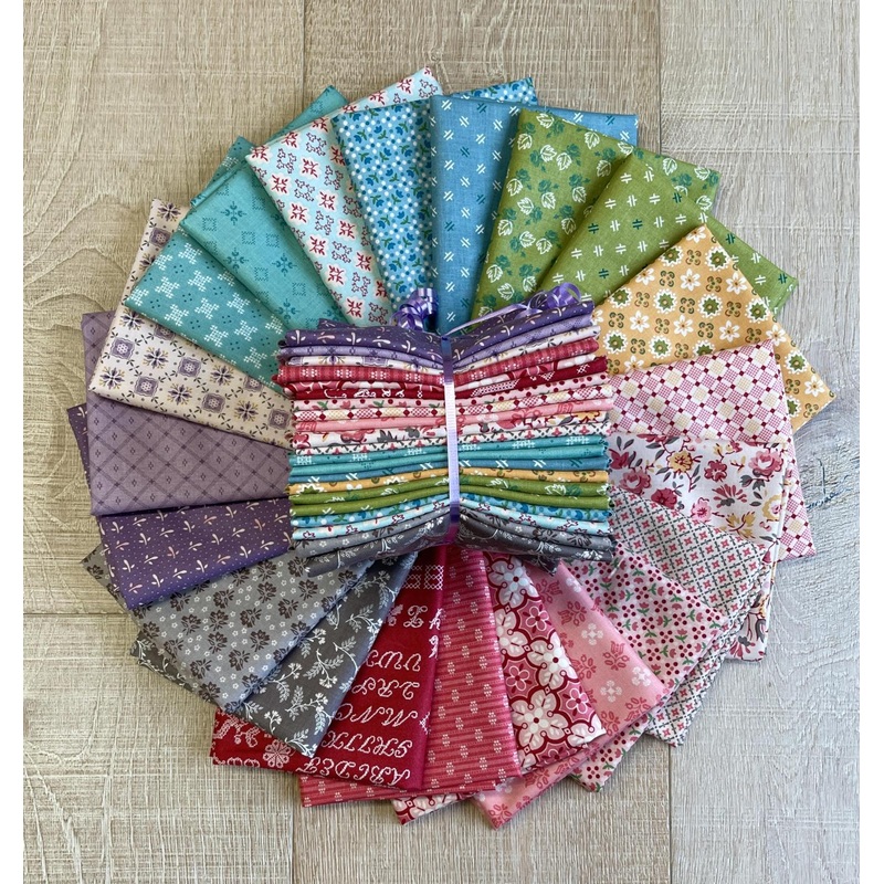 Piece & Plenty – TEA ROSE –  Fat Quarter Bundle 19.5″ x 21″ – 21 pieces