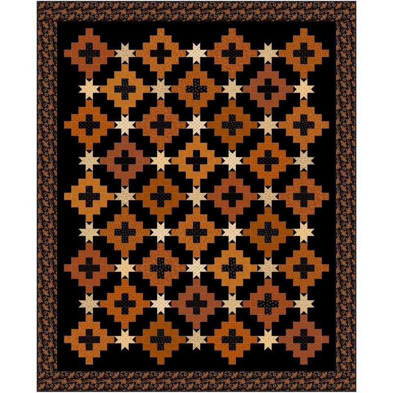 Pumpkin Pancakes Quilt Kit – Cheddar & Coal III – 67″x82″ – Incl. Pattern & Binding