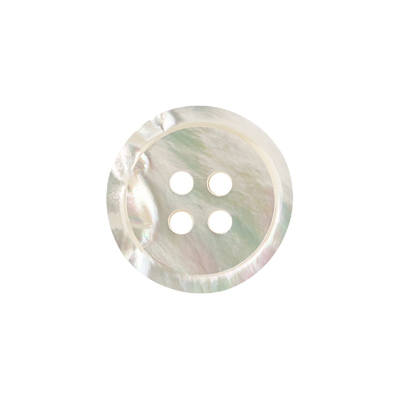 Seedpearl Iridescent Shallow Plate 4-Hole Plastic Button – 32L/20mm
