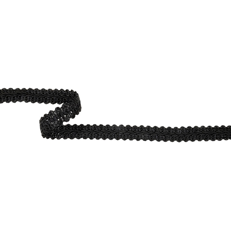 Black Classic Cotton Blend Gimp Braided Trim – 0.625″