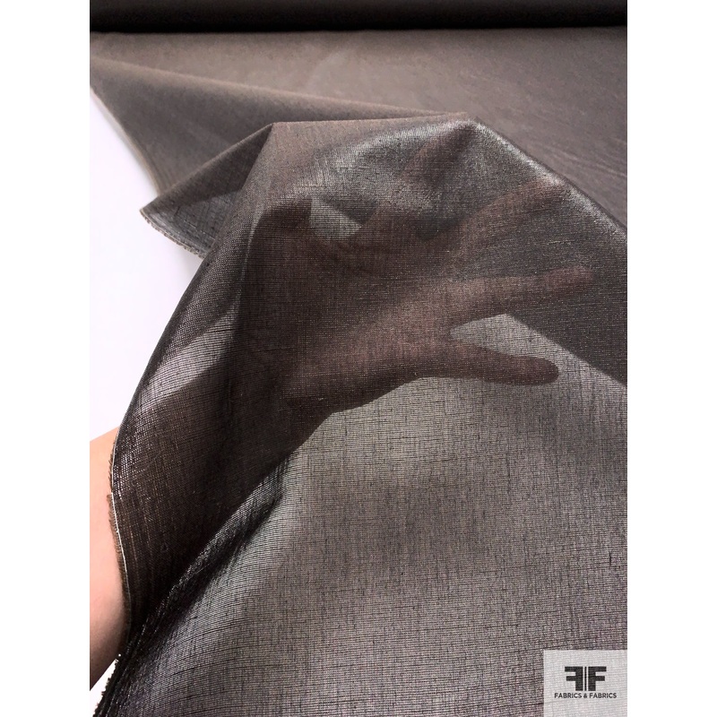 Italian Solid Soft Shimmer Organza – Dark Earthy Grey Fabric by the Yard