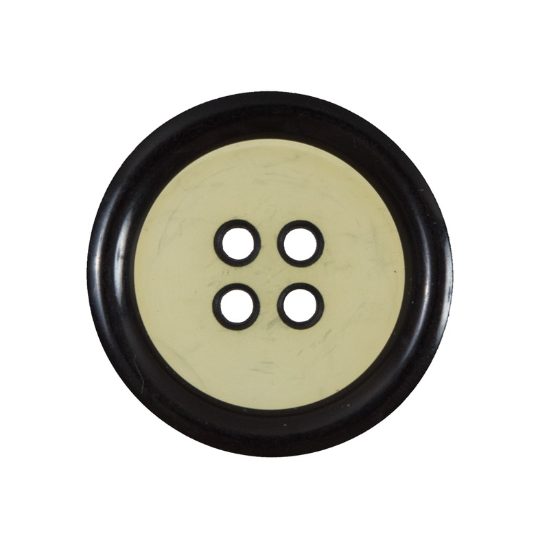 Oasis Green and Black 4-Hole Plastic Button – 44L/28mm