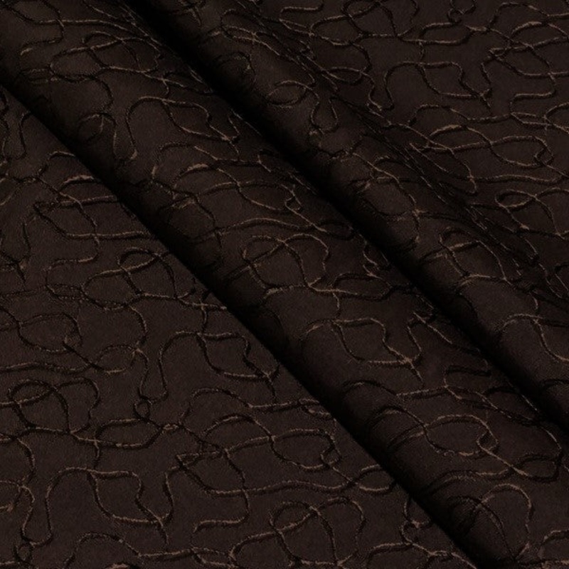 Scribbles Waves Auburn Brown Drapery Fabric Order Product