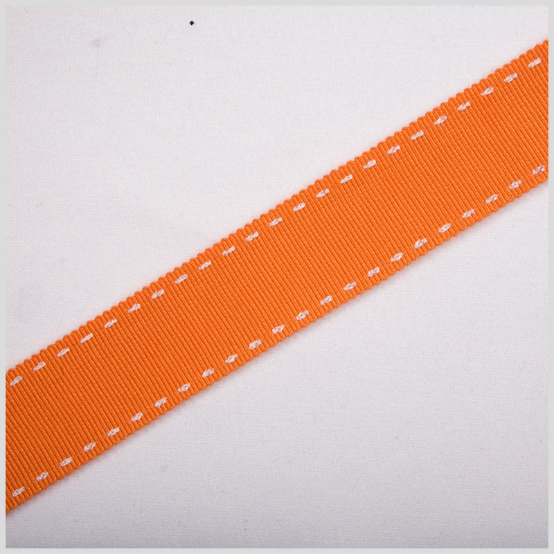 7/8″ Orange Stitched Grosgrain Ribbon