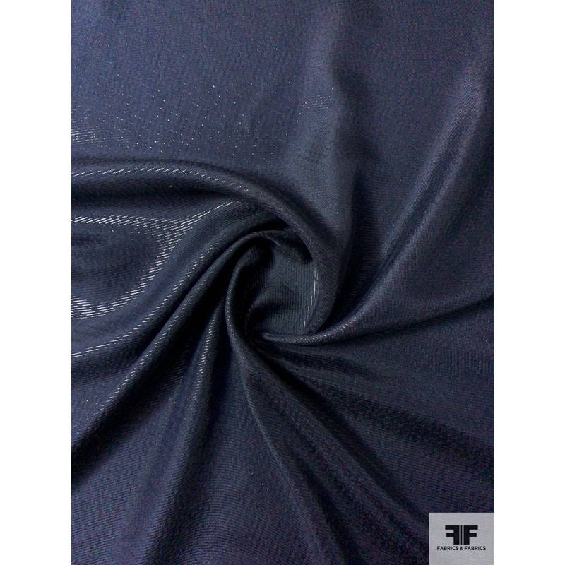 Italian Semi-Sheer Silk Blend Lam – Navy Fabric by the Yard