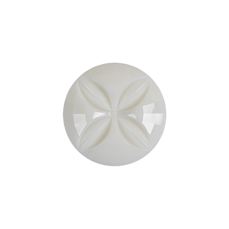 Italian White Floral Etched Shank Back Button – 30L/19mm