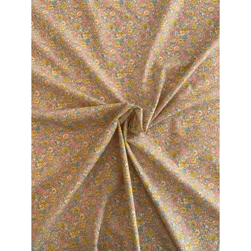 Liberty of London Cotton Lawn – Yellow / Pink / Sage Fabric by the Yard
