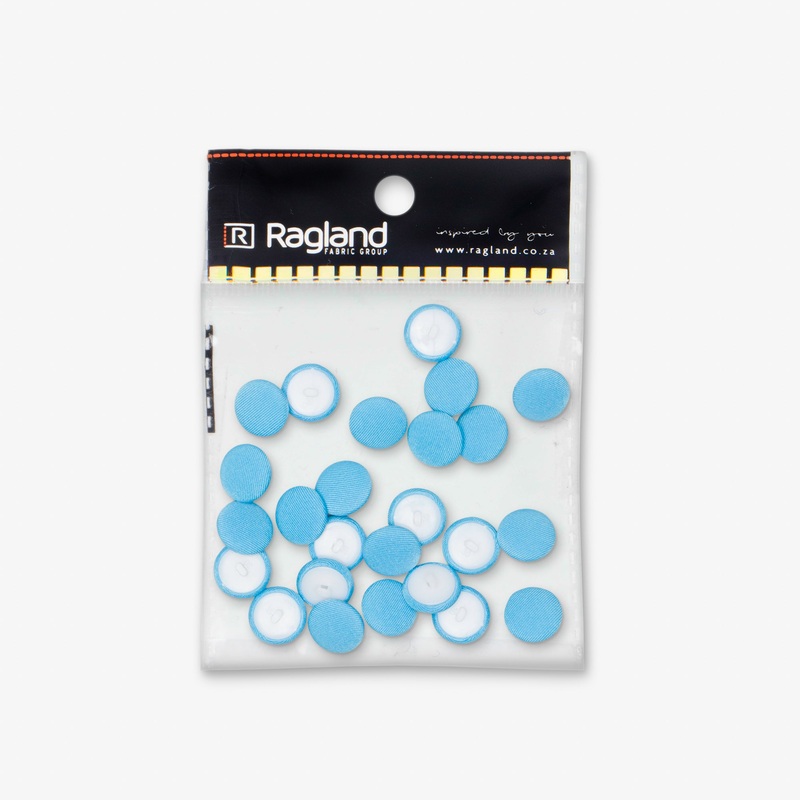 Button Covered Light Blue Medium (25pcs)
