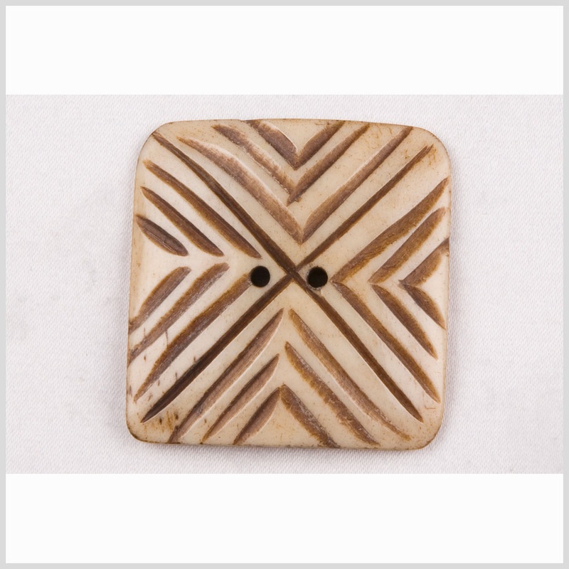 Natural Bone Rounded Square 2-Hole Button – 58L/37mm
