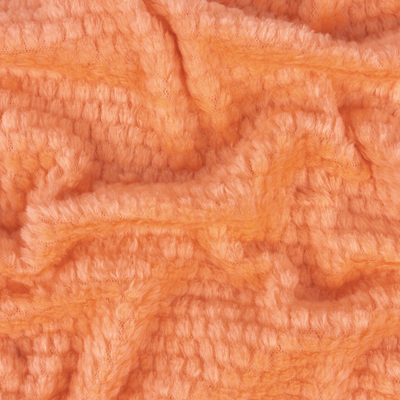 Papaya Punch Plush Polyester Bubble Fleece