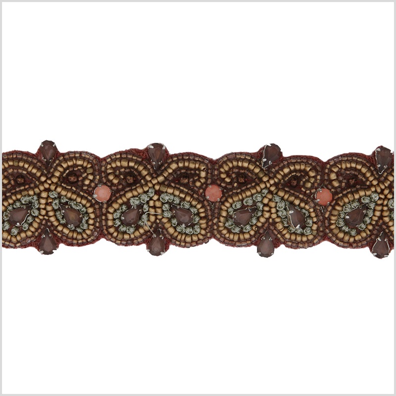 1.5″ Dusty Rose Beaded Rose Trim