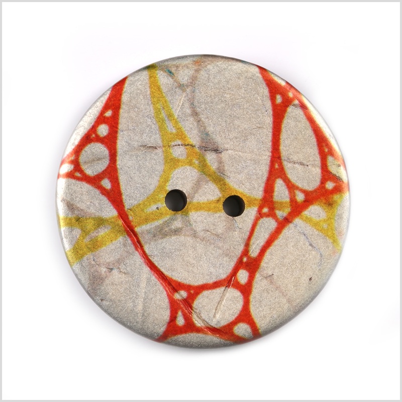 Italian Multicolor Abstract 2-Hole Coconut Button – 64L/40.5mm