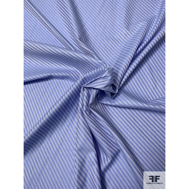Made in Japan Finely Woven Diagonal Striped Cotton Shirting – Periwinkle Blue / White Fabric by the Yard