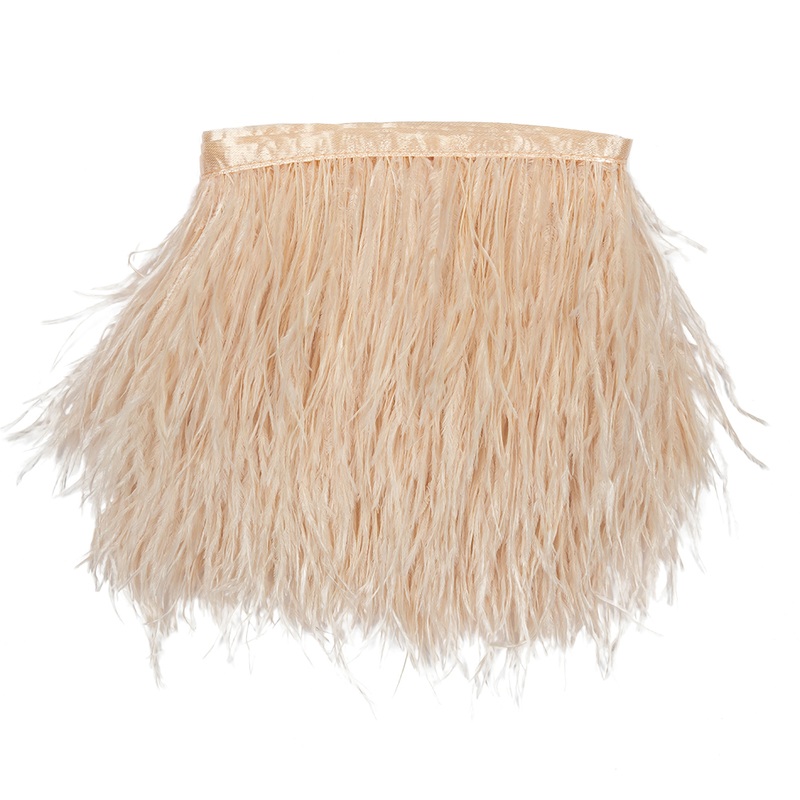 Ostrich Feather Fringe Trim 5″ Single Ply – Peach – Aviana Collection