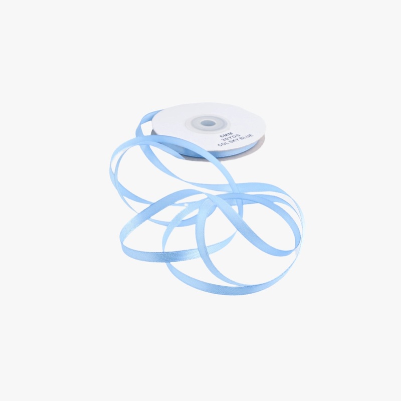 Satin Ribbon 6mm Sky Blue #76 Per Met