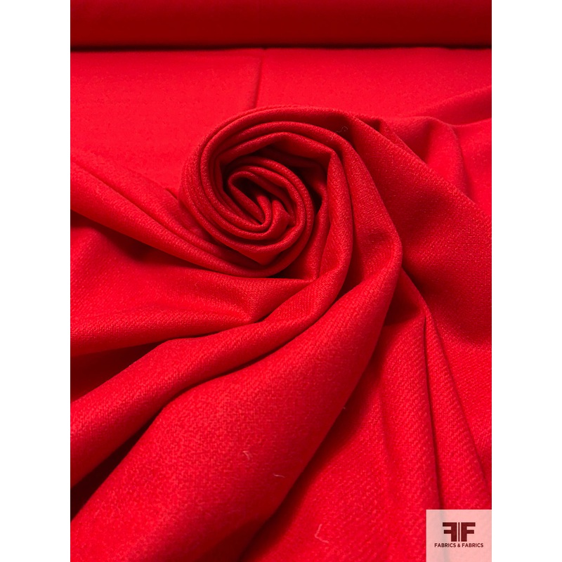 Solid Wool Flannel Suiting – True Red Fabric by the Yard