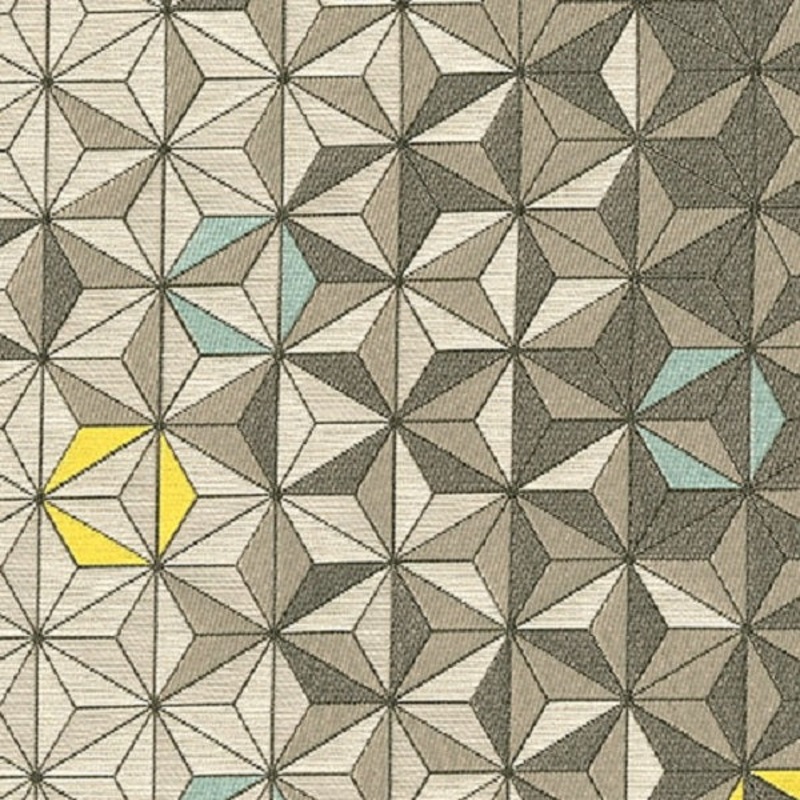 Brentano Equinox Sagittarius 3D Geometric Gray Upholstery Fabric Order Product