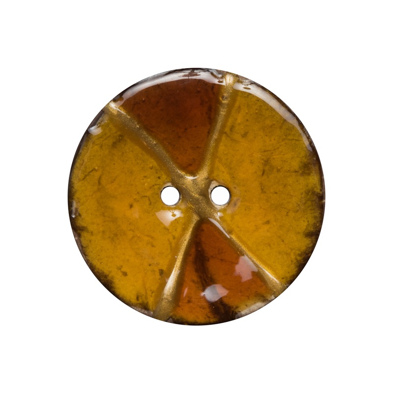 Italian Brown and Gold Coconut Button – 40L/25.5mm