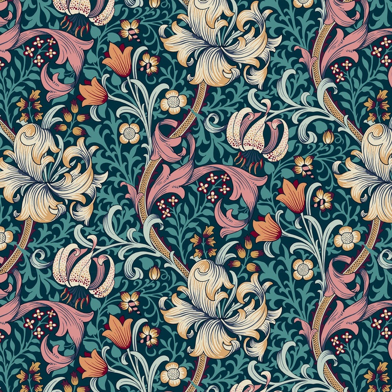Red House / Golden Lily in Teal