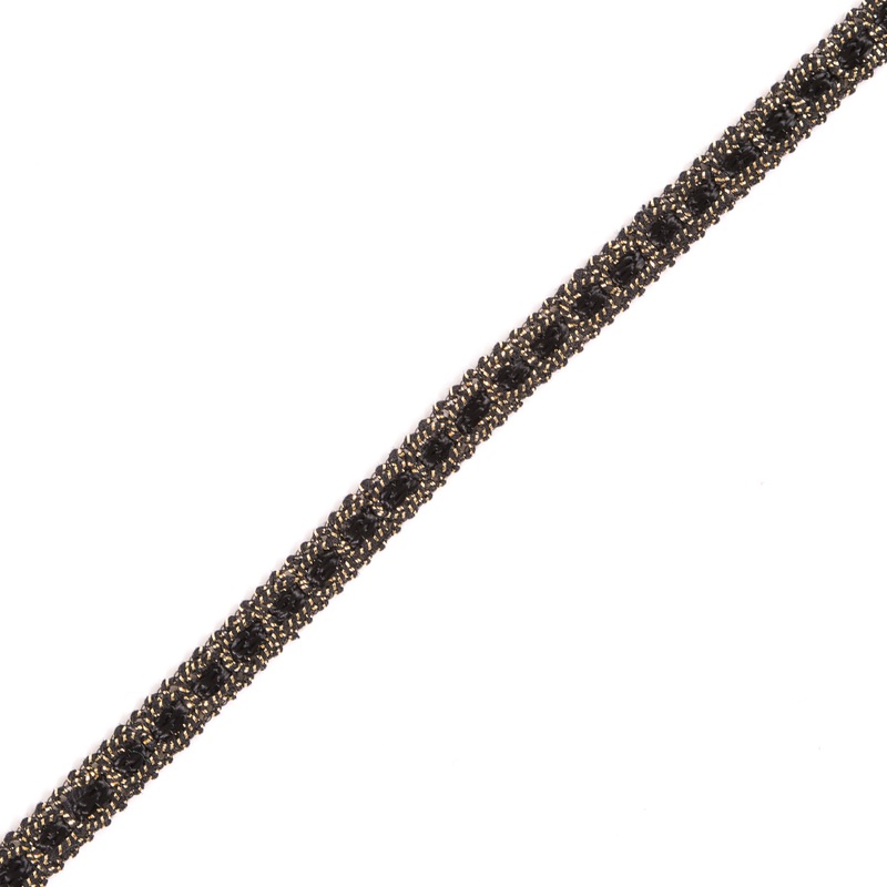 0.375″ Black/Gold Braided Trim